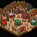 Isometric Medieval Market – pixel art