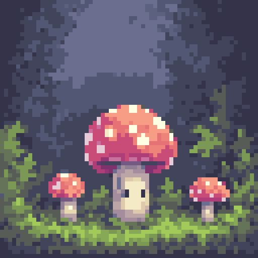 Mushroom Night – pixel art