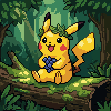 Pikachu found berries – pixel art