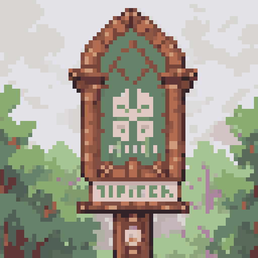 Small Village Sign – pixel art