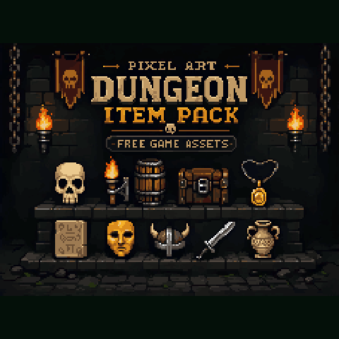 128 Dungeon Items - Assetpack