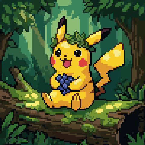 Pikachu found berries