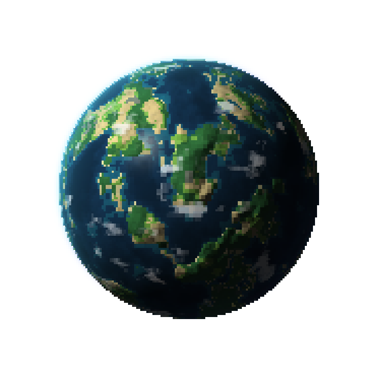 Terran planet example exported from Pixel Planet Forge